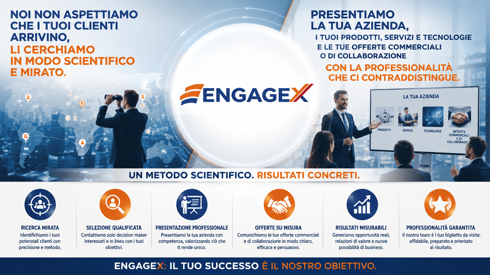 Engagex fatti concreti nell'apertura dei contatti commerciali.